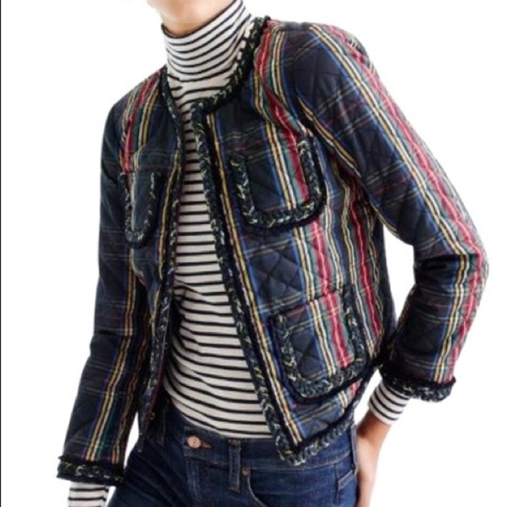 J. Crew Quilted Lady Jacket in Stewart Plaid